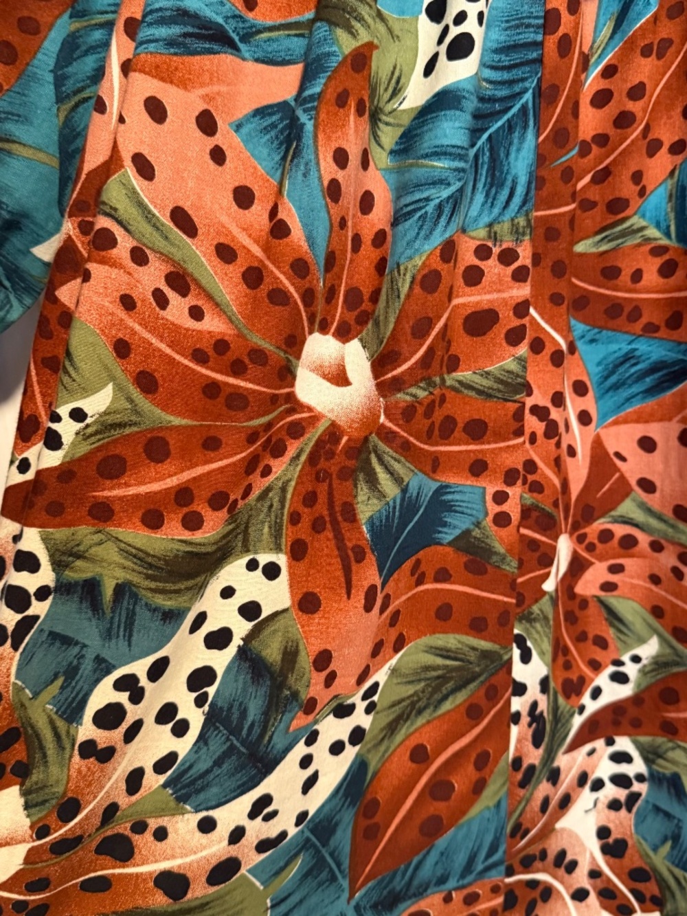 Vintage Hilo Hattie Floral Tiger Lily Ruffled Maxi Dress Size Small - Picture 7 of 13